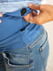 Сині джинси-мом для вагітних з подвійною підтримкою живота | 6865980 | фото 2
