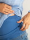 Сині джинси-мом для вагітних з подвійною підтримкою живота | 6865980 | фото 3