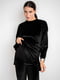 Чорний велюровий костюм для вагітних та годуючих мам: джемпер, легінси | 6865981 | фото 5