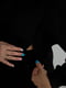 Чорний костюм на флісі для вагітних та годуючих мам: худі з секретом годування, джогери з високим трикотажним животом | 6865987 | фото 2