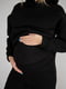 Чорний костюм на флісі для вагітних та годуючих мам: худі з секретом годування, джогери з високим трикотажним животом | 6865987 | фото 3