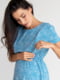 Блакитна принтована сукня для вагітних та годуючих мам з секретом для годування | 6865993 | фото 2