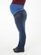 Сині джинси-батали для вагітних з високим трикотажним животом | 6866028 | фото 3
