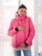 Рожева курточка з капюшоном та знімною вставкою для вагітних | 6866031 | фото 3