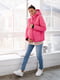 Рожева курточка з капюшоном та знімною вставкою для вагітних | 6866031 | фото 4
