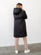 Довга чорна курточка з капюшоном та знімною вставкою для вагітних | 6866035 | фото 3
