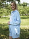 Льняний синій костюм для вагітних: сорочка, шорти | 6866063 | фото 2