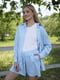 Льняний синій костюм для вагітних: сорочка, шорти | 6866063 | фото 6