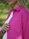 Льняний рожевий костюм для вагітних: сорочка, шорти | 6866065 | фото 5
