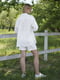 Льняний  костюм для вагітних молочного кольору: сорочка, шорти | 6866066 | фото 3