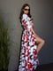Довга біло-червона сукня з бавовни | 6871702 | фото 2
