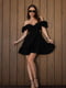 Чорна сукня з бавовняної прошви з відкритою спиною | 6871704