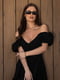Чорна сукня з бавовняної прошви з відкритою спиною | 6871704 | фото 4