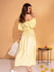 Жовта лляна сукня з рукавами-буфами | 6871705 | фото 3