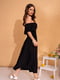Чорна лляна сукня з рукавами-буфами | 6871707 | фото 2