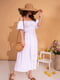 Біла лляна сукня з рукавами-буфами | 6871708 | фото 2