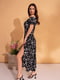 Чорна квіткова сукня з бавовни | 6871713 | фото 2