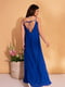 Синя бавовняна сукня у білизняному стилі | 6871720 | фото 3
