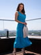 Блакитна бавовняна сукня з відкритою спинкою | 6871735 | фото 2
