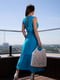 Блакитна бавовняна сукня з відкритою спинкою | 6871735 | фото 3