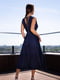Темно-синя бавовняна сукня з відкритою спинкою | 6871736 | фото 3