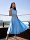 Блакитна однотонна сукня-тренч без рукавів | 6871757 | фото 2