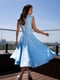 Блакитна однотонна сукня-тренч без рукавів | 6871757 | фото 3