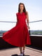 Червона однотонна сукня-тренч без рукавів | 6871758