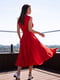 Червона однотонна сукня-тренч без рукавів | 6871758 | фото 3