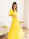 Довга сукня із жовтої бавовни з рюшами | 6871765 | фото 2