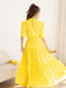 Довга сукня із жовтої бавовни з рюшами | 6871765 | фото 3