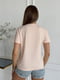 Рожева бавовняна футболка з принтом та написом | 6871786 | фото 3