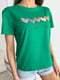 Зелена бавовняна футболка з принтом та написом | 6871790 | фото 4