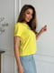 Жовта бавовняна футболка з принтом та написом | 6871797 | фото 2