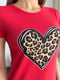 Червона бавовняна футболка з леопардовим принтом | 6871828 | фото 4