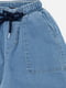 Джинсові шорти блакитного кольору на шнурку з відворотами | 6871938 | фото 2