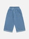 Джинсові шорти блакитного кольору на шнурку з відворотами | 6871938 | фото 3