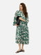 Шифонова сукня вільного крою зелена з принтом | 6871955