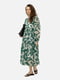 Шифонова сукня вільного крою зелена з принтом | 6871955 | фото 2