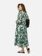 Шифонова сукня вільного крою зелена з принтом | 6871955 | фото 4