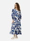Шифонова сукня вільного крою синя з принтом | 6871956 | фото 2