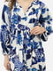 Шифонова сукня вільного крою синя з принтом | 6871956 | фото 3
