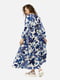 Шифонова сукня вільного крою синя з принтом | 6871956 | фото 4