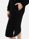 Трикотажна чорна сукня-худі з написом | 6871965 | фото 6