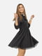 Шифонова сукня вільного крою чорна з принтом | 6872017 | фото 2