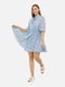 Шифонова сукня вільного крою блакитна з принтом | 6872018 | фото 3