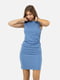 Коротка сукня облягаючого крою синя | 6872022 | фото 3