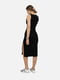 Приталена чорна сукня-міді в рубчик | 6872079 | фото 4