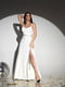 Белое свадебное платье в пол с поясом | 6873910