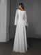 Біла шифонова сукня-максі А-силуету з довгими рукавами-ліхтариками | 6873911 | фото 3